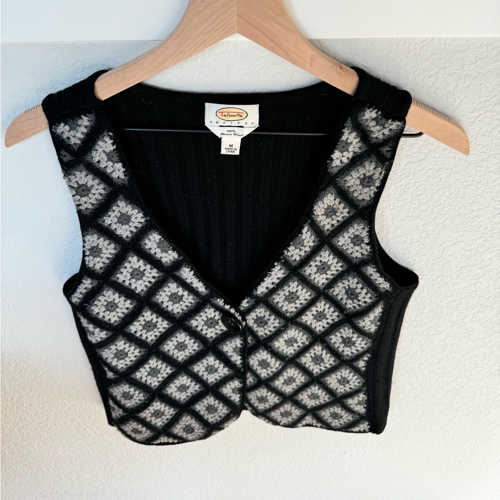 Talbots crochet vest